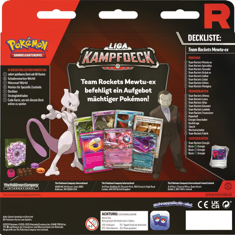 Pokémon - Team Rockets Mewtu-ex Liga-Kampfdeck - Deutsch
