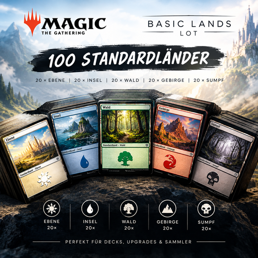 MTG - 100 zufällige Standardländer - 20 von jedem Typ - Englisch