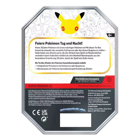 Pokémon - 30 Jahre - Tin #2 Nacht Quajutsu EX - Deutsch